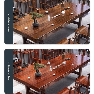 Set Tavolo da Tè e Sedie in <span class=keywords><strong>Legno</strong></span> Massello di Gomma con Ampio Piano e Spazio di Archiviazione, Nuovo Stile Cinese per Casa e Ufficio - Product Image 3