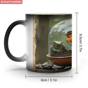 Frosted Black <b>Ceramic</b> Mug 11oz Heat Changing Sublimation <b>Cup</b> For Coffee Tea - Product Image 1