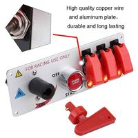 Panneau de Démarrage Universel 5-en-1 pour Voiture, Interrupteur d'Allumage de Course en Fibre de Carbone 12V avec LED, Accessoire Automobile