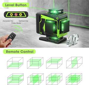 16-Linien 360° Selbstnivellierender 4D Kreuzlinienlaser mit Grünem Laser, Fernbedienung, Einstellbarer Helligkeit, 2 Akkus, für den Industriellen Einsatz - Product Image 3