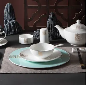 Star rated hotel tableware set club room bone china plates dishes etc