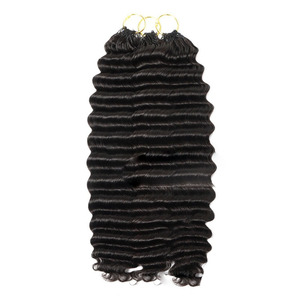Extension per <span class=keywords><strong>capelli</strong></span> all'ingrosso con piume, a doppia trama, all'uncinetto, 100% <span class=keywords><strong>capelli</strong></span> umani vergini, pre-stirati, ricci profondi, per trecce Boho - Product Image 1