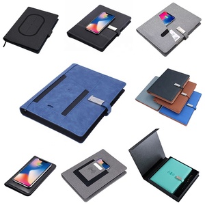 A5หนัง PU ปกธนาคารอำนาจโน๊ตบุ๊คไร้สายชาร์จไดอารี่โลโก้ที่กำหนดเอง Power Bank โน๊ตบุ๊คที่มี USB ไฟ LED โลโก้และ - Product Image 1