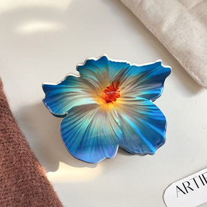 BELLE WORLD Pince à cheveux haut de gamme personnalisable <span class=keywords><strong>en</strong></span> PVC, <span class=keywords><strong>style</strong></span> nouveau, avec fleur artificielle faite à la main, pour chignons féminins - Product Image 6