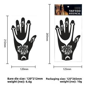 Plantilla de henna para toda la palma de la mano, diseño floral, adhesivo para pintar a mano, estilo étnico, plantilla de tatuaje temporal ecológica - Product Image 3