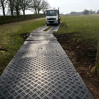 Tapis de protection du sol, plaque de route temporaire en HDPE 4x8 pieds, tapis d'accès antidérapant pour excavatrice, usage intensif