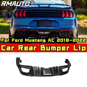 Real Carbon Fiber Look Car Rear Bumper Lip Rear Bumper <b>Splitter</b> For Ford Mustang AC 2018-2022 Body Kit Car Accessories - Product Image 2