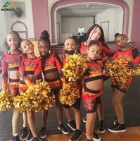 Normzl crop top dansa setelan olahraga cheerleader kustom jaket legging bra pemanasan setelan sublimasi seragam latihan Anak
