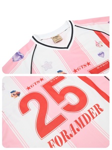 เสื้อยืดเบสบอลลายทางสไตล์อเมริกันวินเทจ คัลเลอร์บล็อก ยูนิเซ็กส์ ลายการ์ตูนหวานซ่อนเปรี้ยว พิมพ์ลายกราฟิก แขนเสื้อแบบแร็กแลนตัดกัน สำหรับฤดูร้อน - Product Image 3