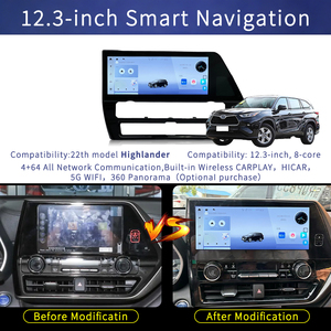 วิทยุติดรถยนต์ระบบแอนดรอยด์ขนาด 12.3 นิ้ว 8 คอร์ 4+64G รองรับ Wireless Carplay Hicar พร้อมระบบนำทาง GPS สำหรับรถยนต์โตโยต้า ไฮแลนเดอร์ รุ่นที่ 22 - Product Image 5
