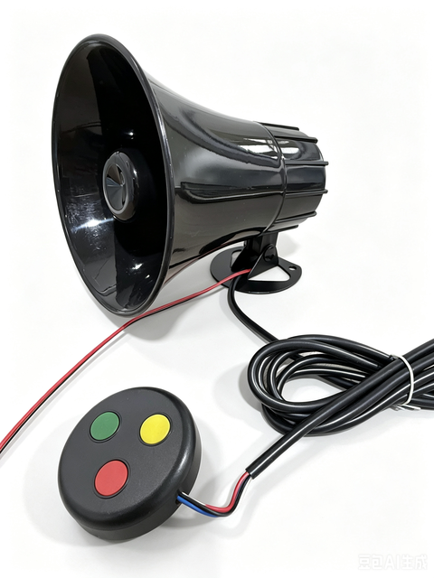 6-15V 125dB 3-Button Industrial Electronic Siren ABS Material Auto Reverse Horn Outdoor Speaker