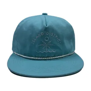 OEM Popular Hot Sale Green Women And Men Blank Unstructured 5 Panel Baseball Cap With Rope Custom Embroidery 19 Holes Golf Cap