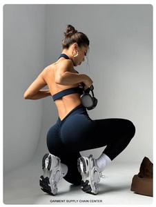 Оптовые женские комбинезоны для йоги и фитнеса: длинные, сексуальные, с открытой спиной, облегающие, дышащие, для тренировок и повседневной носки - Product Image 3