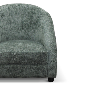 Fauteuil Aladdin en tissu vert avec base en métal pour salon intérieur - Product Image 3