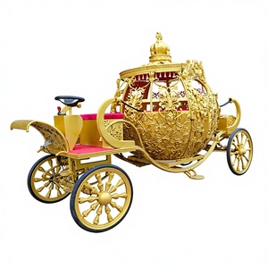 Chariot de mariage personnalisé à 4 roues, type citrouille de Cendrillon, pour chevaux, à vendre - Product Image 1