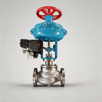 Vanne de régulation pneumatique à membrane en acier inoxydable CF8M DN80 PN40 avec positionneur mécanique Tissin TS600L et interrupteur de fin de course