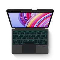 Étui de clavier sans fil en cuir protecteur pour tablette PC rechargeable magnétique pour Redmi Pad Pro 12,1 pouces Étui de clavier pour tablette