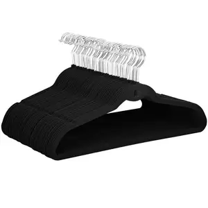 Factory offer non slip black velvet hangers for Strap clothes