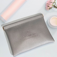 Grosir tas kosmetik penutup kancing jepret kulit Pu tahan air portabel dompet amplop uang dompet rias