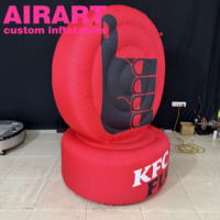 Panneau publicitaire gonflable pour la promotion KFC, panneau gonflable personnalisé pour la promotion extérieure des restaurants de restauration rapide, utilisation de logo gonflable