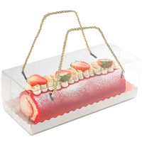 Boîtes rectangulaires pour thé de l'après-midi et gâteaux, emballages pour gâteaux en paine de mie, boîtes cadeaux en papier pour gâteaux avec poignée