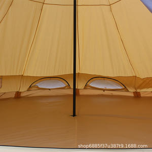 Tente de camping pyramidale en coton beige Xiamen Yurt 400*400*250 pour 5 à 8 personnes, imperméable, usage extérieur - Product Image 4