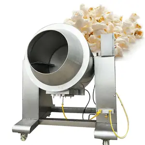 Mesin pemanggang Popcorn, pelapis gula Gas dengan pengaduk otomatis