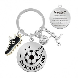 Custom 3D Metal Souvenir Silver Keyring Zinc Alloy Sport Football Soccer Ball Keychain