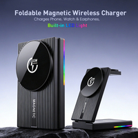 Estación de Carga Inalámbrica 3 en 1 para Múltiples Dispositivos, Soporte Magnético Plegable, Cargador Inalámbrico LED Rápido y Portátil para Phone17