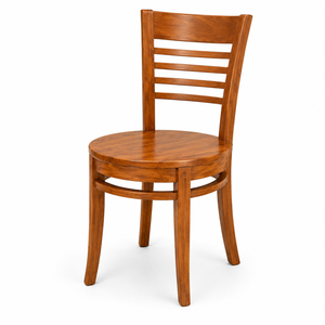 Traditional Wood Dining <b>Chair</b> <b>with</b> <b>Round</b> Seat and Slatted Back for Home Furniture 5 Pieces From Indonesia - Product Image 3