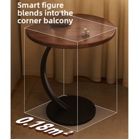 Vente en gros d'usine : Table d'appoint ronde en noyer, mini, pour salon, table d'angle, table de canapé, table créative