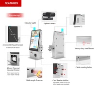de commande en libre-service de terminal de point de vente à écran tactile numérique de 24 pouces pour menu de restaurant