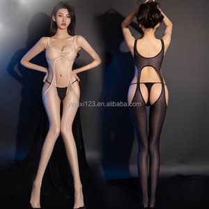 Calze a Rete Sexy da Donna <span class=keywords><strong>con</strong></span> Bretelle, Trasparenti, Aperte, Monopezzo, Sottili e Intrecciate - Product Image 3