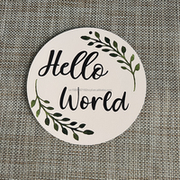Boîte en bois artisanale avec impression UV et enseignes murales Vente en gros de cartes d'étape pour bébé Plateau d'annonce de naissance