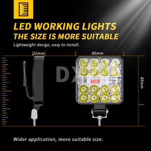 DXZ 3 pollici quadrati LED luce da lavoro impermeabile rosso blu lampeggiante faretto nuova nebbia Led luce di guida per veicolo camion auto - Product Image 3