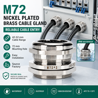 Presse-étoupe M72 en laiton nickelé étanche IP68 pour câbles de 42-52mm, certifiée CE RoHS, directement de l'usine