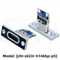 Kabel pengisi daya Data USB tipe-c wanita, pelat perbaikan modifikasi Keyboard kompatibel iPhone PVC panjang 0.3m untuk ponsel