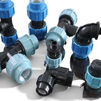 Accessoires de plomberie pour l'eau, connecteur en PP, diamètre PE 40 mm, raccords à compression PN16, raccords en T pour système d'irrigation