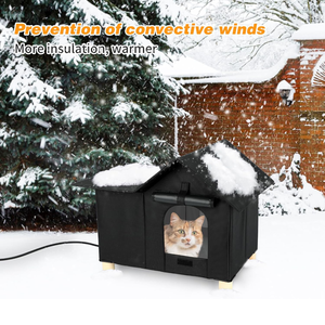 Casa para Gatos Grande, Moderna y Sostenible con Calefacción para Invierno, con Almohadilla Térmica para Mascotas, Material Oxford Elevado para Uso en Exteriores - Product Image 5