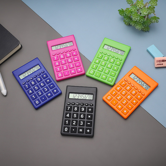 Mini Calculator Student Computer Handheld Portable 8-Bit Simple Color Office Small Financial Calculator
