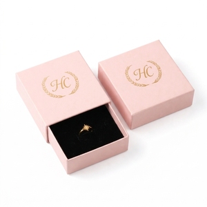 กล่องใส่แหวนทันสมัย กล่องของขวัญเครื่องประดับสุดหรู กล่องลิ้นชักแข็งแรง บุผ้ากำมะหยี่ ปั๊มฟอยล์ โลโก้สั่งทำได้ ราคาขายส่ง - Product Image 5