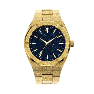 Montre à quartz de luxe <span class=keywords><strong>pour</strong></span> hommes de 42mm, <span class=keywords><strong>lunette</strong></span> givrée brillante et étanche avec cadran étoilé et étoile sombre, montres de guerre OEM de style tendance - Product Image 1