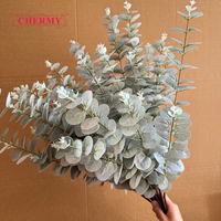 3 Daun Eucalyptus Buatan Cetak 3D Berkualitas Tinggi, Tanaman Palsu untuk Dekorasi Pernikahan dan Rumah