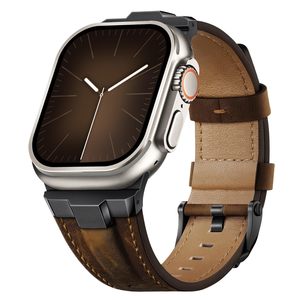 Suitisbest correa de cuero de lujo para <span class=keywords><strong>Apple</strong></span> <span class=keywords><strong>Watch</strong></span> Ultra Band 49mm característica transpirable de cuero Real Compatible con Series 10 - Product Image 1