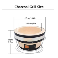 Barbecue portable japonais Hibachi Yakitori Mini gril rond de table en acier au carbone