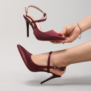 Zapatos de tacón de aguja con recortes laterales y punta fina para mujer, elegantes, para fiesta, con tacón grueso y plataforma - Product Image 1