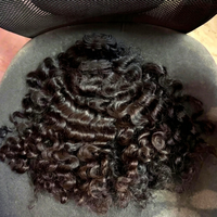 Rambut Manusia Keriting Alami India, Rambut Manusia Keriting Virgin, Bulk Single Weft, Ujung Rambut Penuh, Semua Warna Tersedia