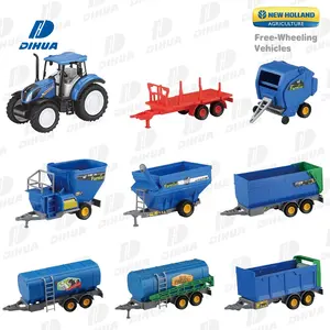 Big Harvest Newholland Traktor Plastik Mainan Set Traktor untuk Anak-anak Dapat Digunakan dengan Trailer Kayu, Hay Baler,Mixer, Dll.