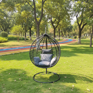 Fauteuil suspendu d'extérieur en rotin, style nid d'oiseau, pour balcon, intérieur, en métal, en osier, en forme de cocon, pour adultes - Product Image 4