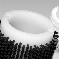 Rouleau de brosse de nettoyage pour convoyeur avec arbre en acier inoxydable, rouleau rotatif à poils en nylon